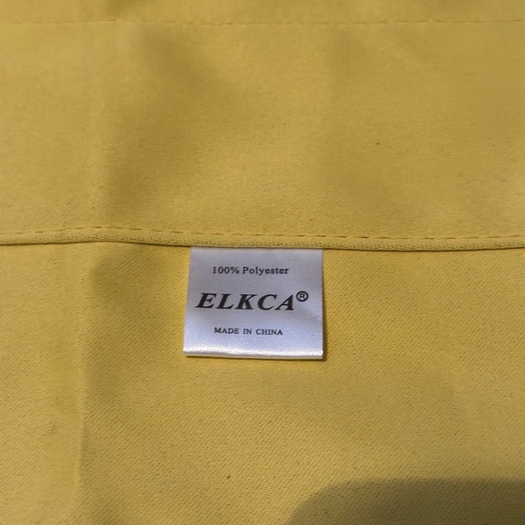 ELKCA S-Shaped Curtain Tier 1 Panel 52” X18” Yellow - Picture 4 of 5